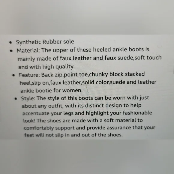 NIB  BACK ZIP BOOTIES SLIP ON CHUNKY HEEL POINTED CASUAL BOHO 6.5 3.25 HE… - Picture 5 of 12